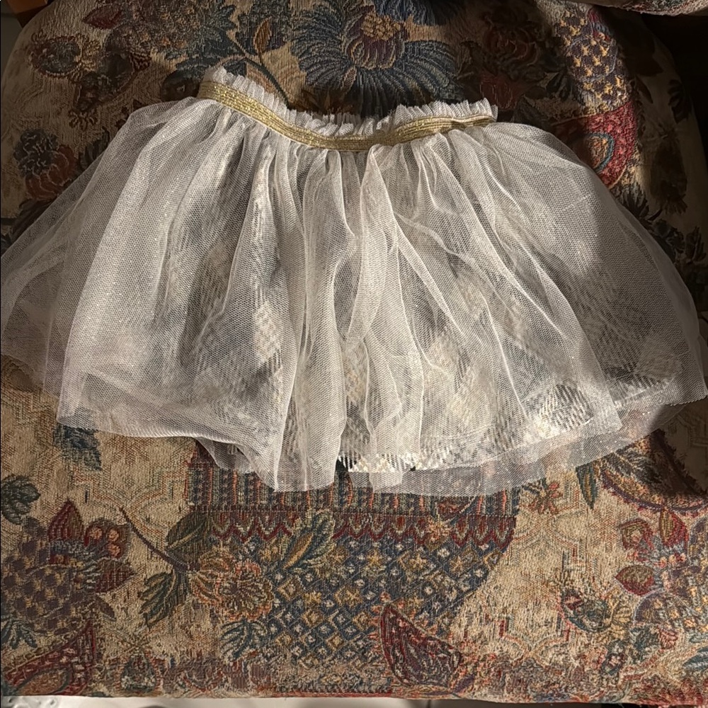 Wonder Nation| White Tulle Skirt with Gold Accent